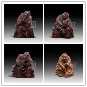 BF-047-050 竹雕 - “喜怒哀樂”