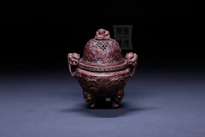 BT005 竹雕 - 螭龍頭蓋鼎