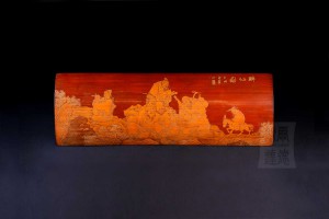 BS017 竹雕臂擱-“醉仙圖”