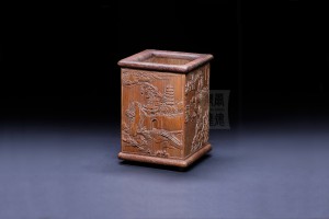 BH022 竹雕筆筒 - “山水人物”