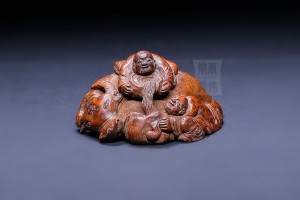 BF054 竹雕 - 兩童與牛